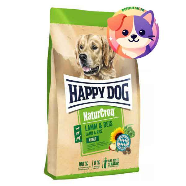 غذای خشک سگ بالغ هپی داگ نیچرکراک طعم بره و برنج 15 کیلوگرم | Happy Dog NaturCroq Adult Lamb & Rice