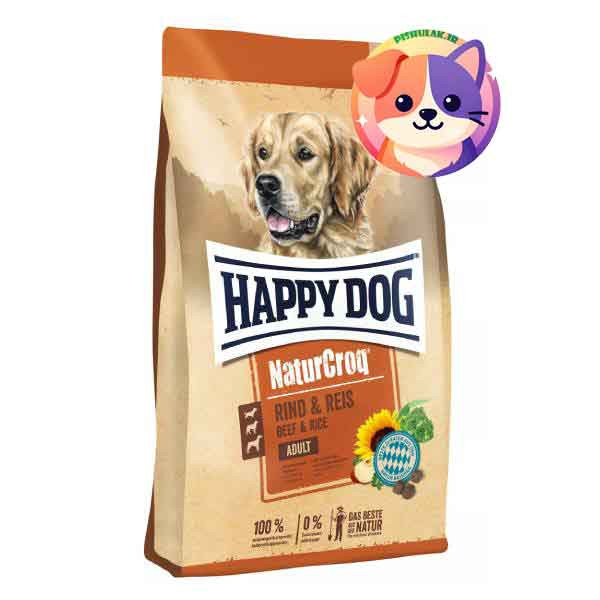 غذای سگ بالغ هپی داگ نیچرکراک طعم گوشت گوساله و برنج 15 کیلوگرم | Happy Dog NaturCroq Adult Beef & Rice