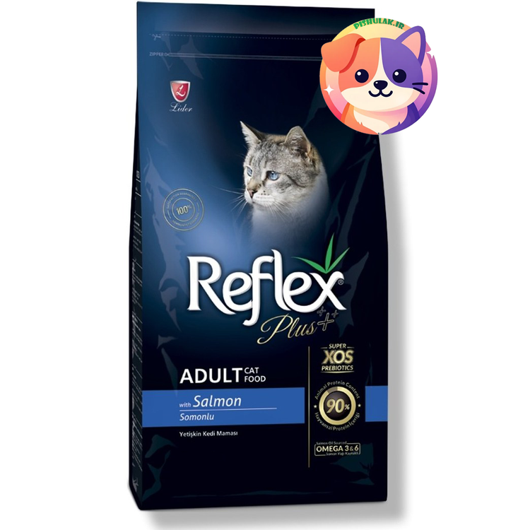 غذای خشک گربه بالغ رفلکس پلاس (Reflex Plus) طعم سالمون - ۱۵ کیلوگرم