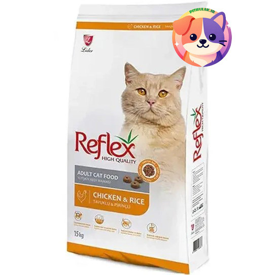 غذای خشک گربه بالغ رفلکس (Reflex) طعم مرغ و برنج - وزن ۱۵ کیلوگرم